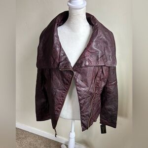 ▶️ Guess Faux Leather Moto Jacket Women S Purple Cropped Y2K Biker NWT Zip